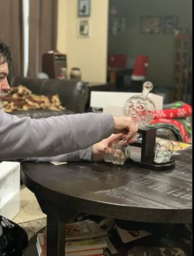 Customer photo review of Skull Decanter With Spigot