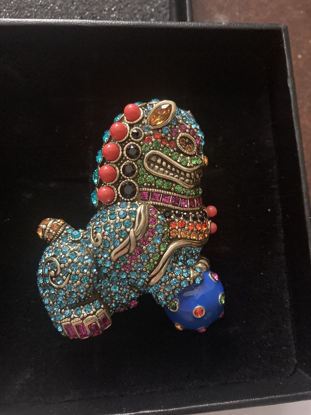 Customer photo review of HEIDI DAUS® "Fu Dog" Enamel Beaded Crystal Dog Pin