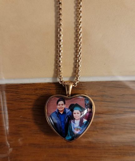 Customer photo review of Personalized Photo Necklace Custom Image Heart Shape Picture Necklace