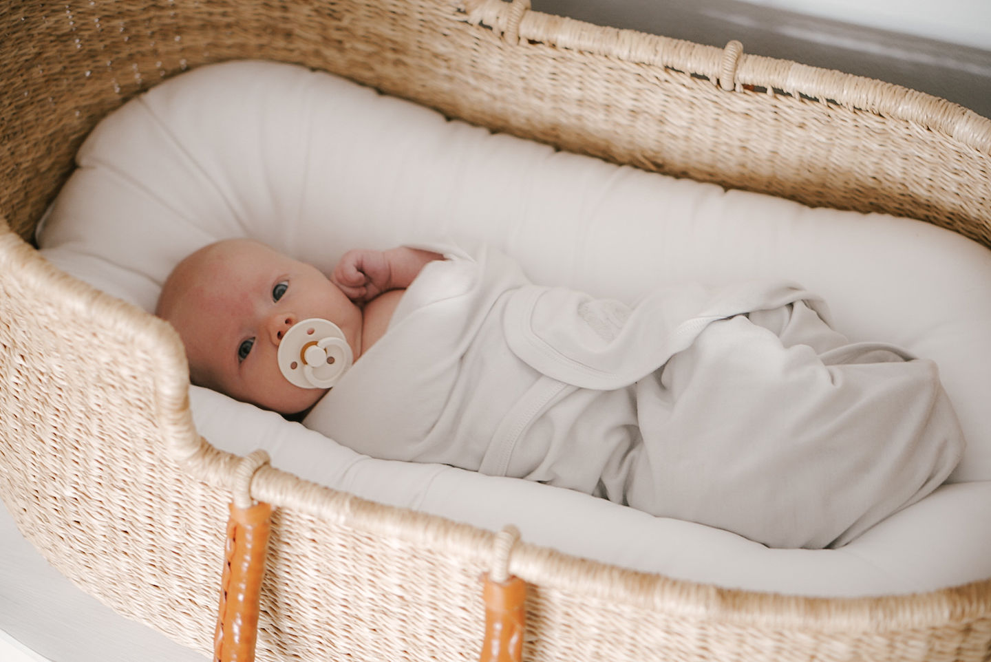 Customer photo review of Swaddle Blanket, Merino Wool, Newborn to 3 Months, Oat