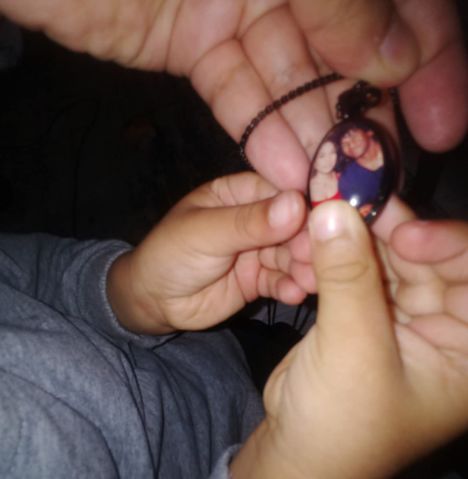 Customer photo review of Personalized Photo Necklace Custom Image Heart Shape Picture Necklace