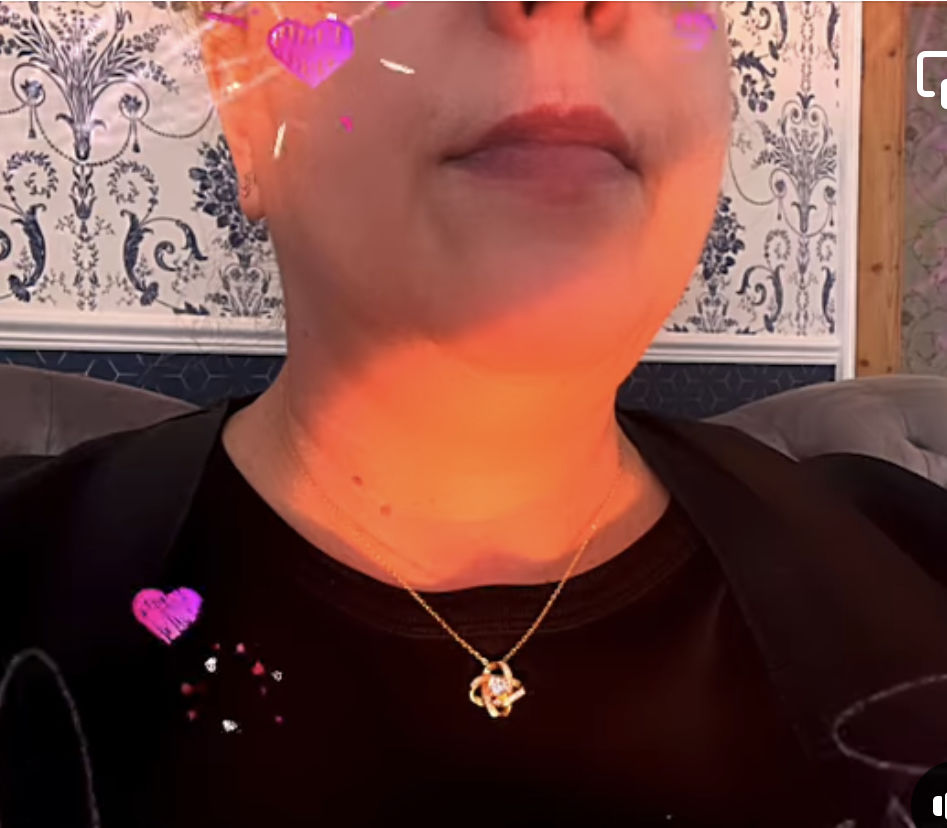 Customer photo review of To My Wonderful Wife Silver Love knot necklace