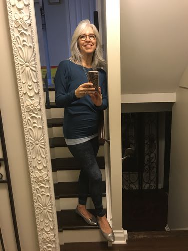 Customer photo review of Paisley Denim Legging (Indigo)