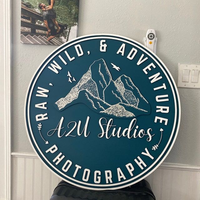 Customer photo review of Custom 3D Round Business Logo Wood Sign