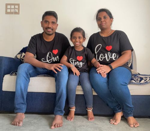 Customer photo review of Our Love Story Family Matching Tshirts