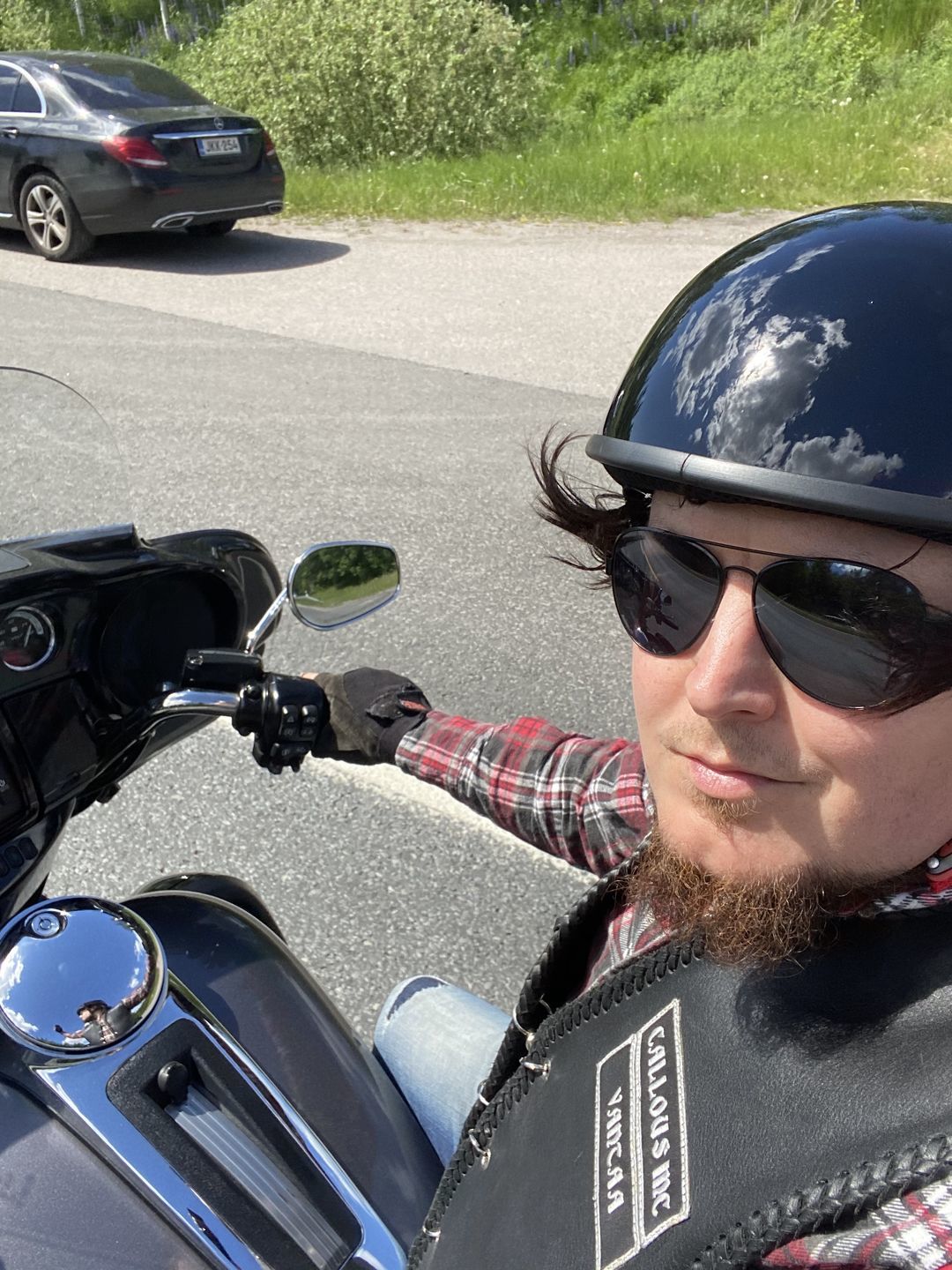 Customer photo review of World's Smallest & Lightest DOT Open Beanie Helme- Gloss Black