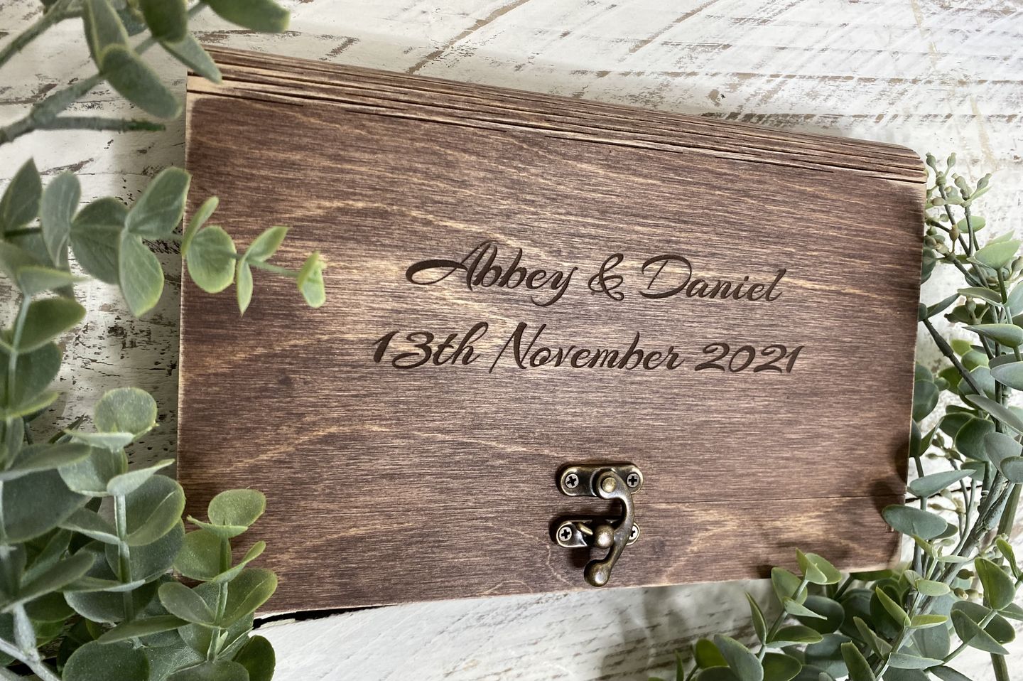 Customer photo review of Wedding Photo Box Wooden Memory Print Box