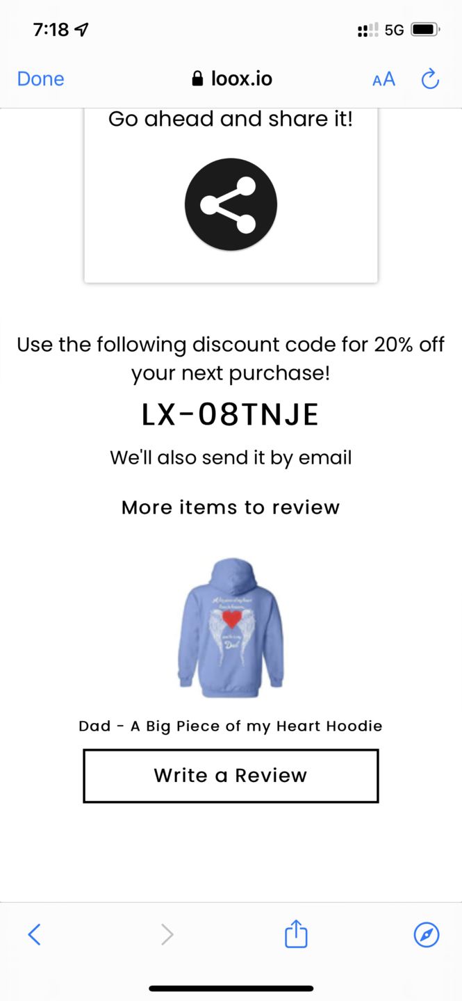 Customer photo review of Dad - A Big Piece of my Heart Hoodie