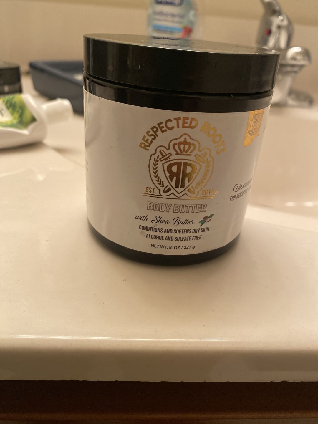 Customer photo review of Respected Roots Body Butter (Unscented for Sensitive Skin 8oz)