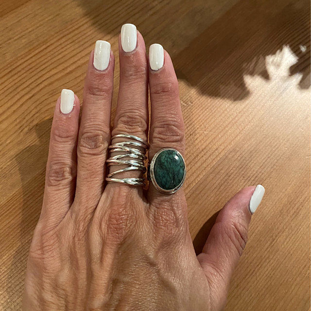 Customer photo review of Chunky Wrap Wide Band Ring Sterling Silver