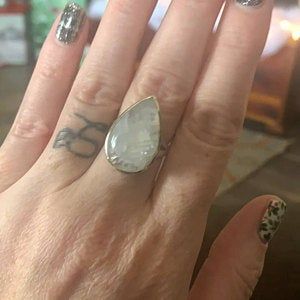 Customer photo review of Sterling Silver Teardrop Large Moonstone Ring