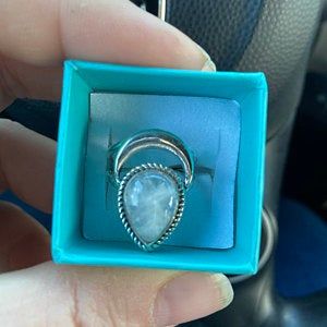 Customer photo review of Sterling Silver Crescent Moon Moonstone Ring