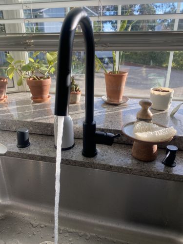 Customer photo review of Imperium Touch Control Dual Function Pull Out Spout Kitchen Faucet