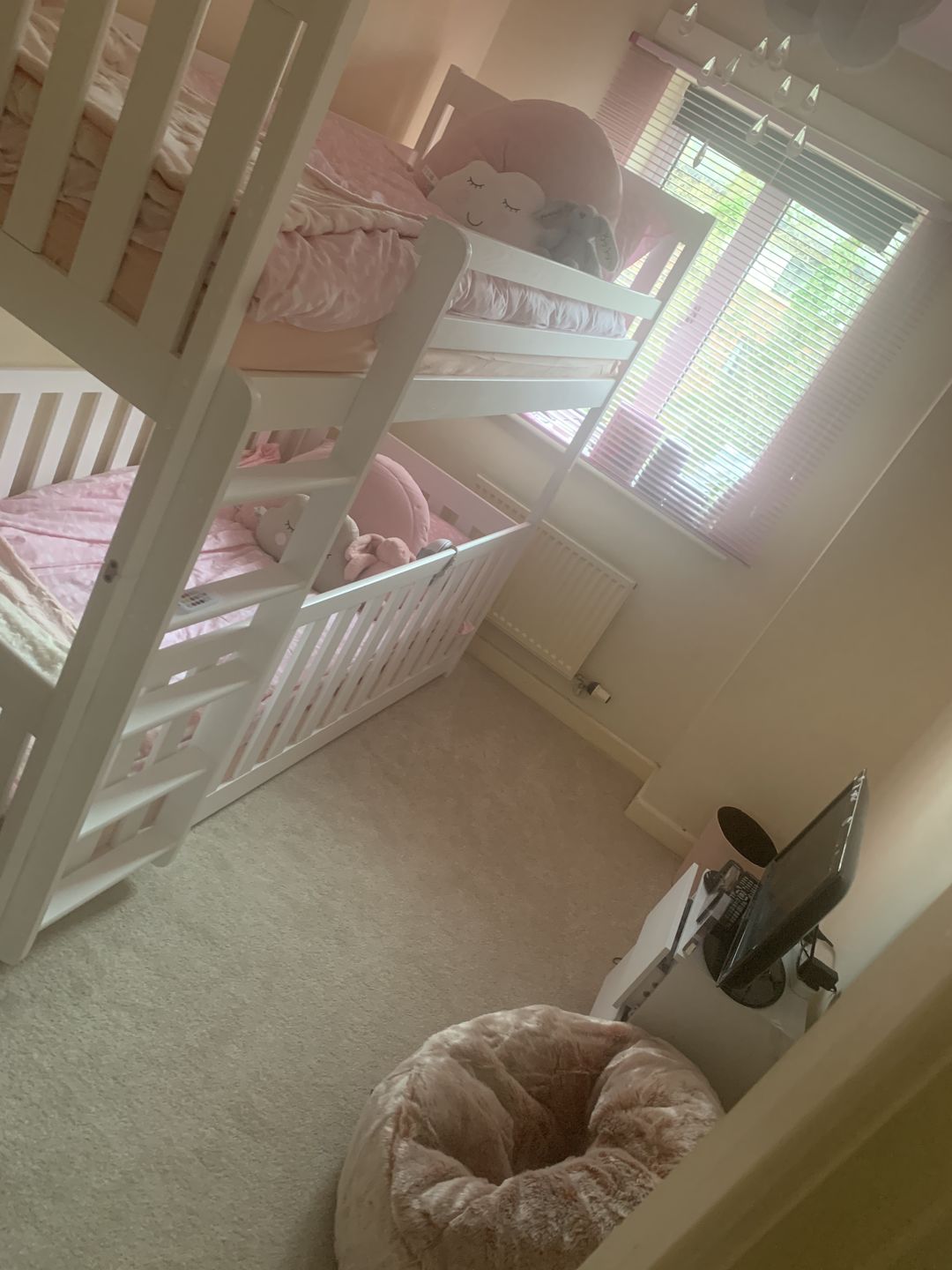 Customer photo review of Wooden Bunk Bed Cris with Cot Bed