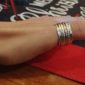 Customer photo review of Two Tone Meditation Spinner Ring Sterling Silver