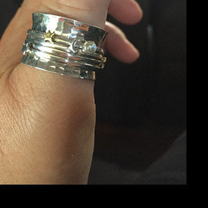 Customer photo review of Fidget Ring Moon Moonstone and Stars Sterling Silver
