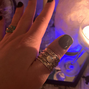 Customer photo review of Chunky Spinner Ring with Moonstone Sterling Silver