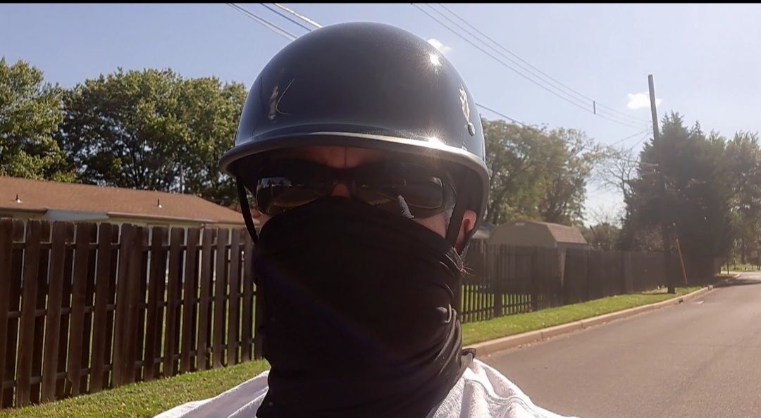Customer photo review of World's Smallest & Lightest DOT Open Face Polo Helmet- Gloss Black