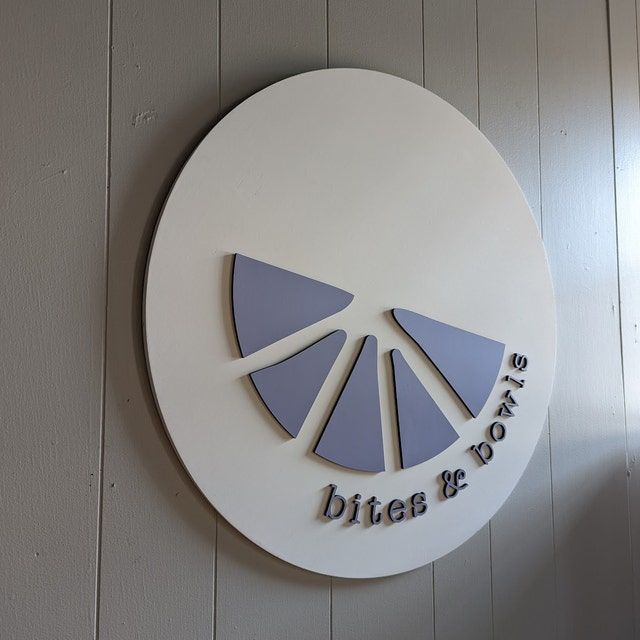 Customer photo review of Custom 3D Round Business Logo Wood Sign
