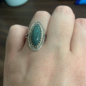 Customer photo review of Southwestern Style Real Turquoise Ring Sterling Silver