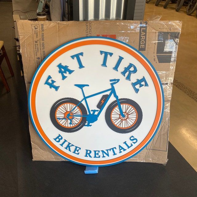 Customer photo review of Custom 3D Round Business Logo Wood Sign