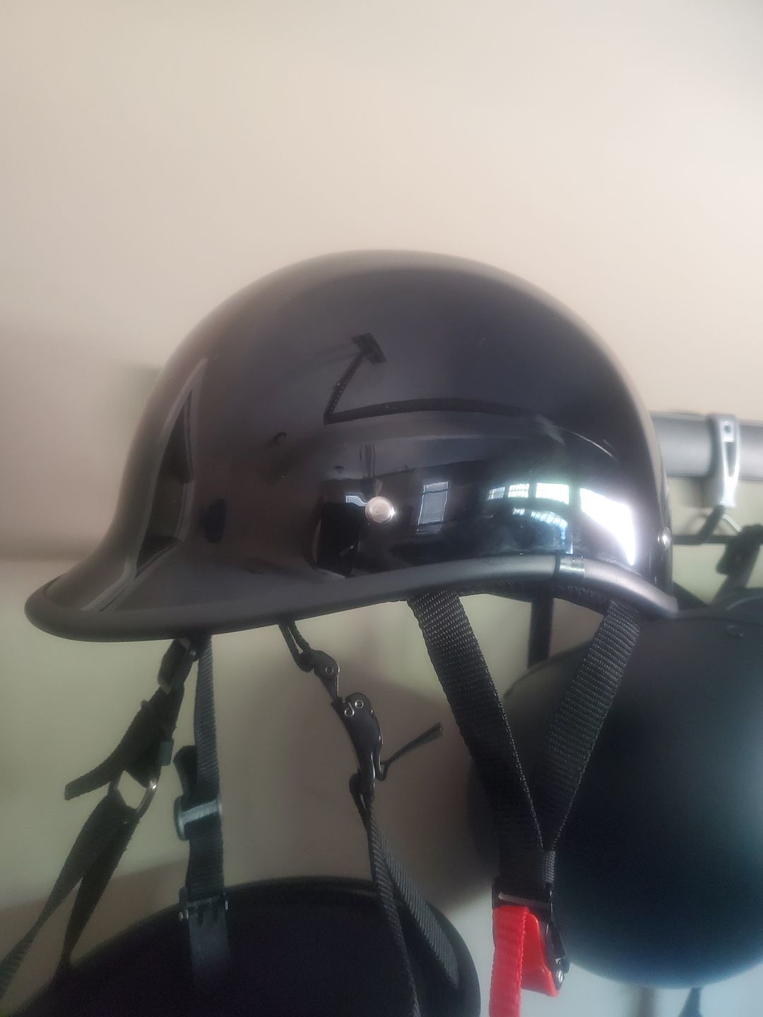 Customer photo review of World's Smallest & Lightest DOT Open Face Polo Helmet- Gloss Black