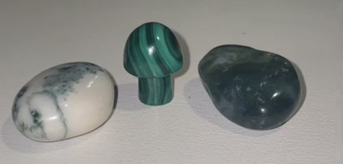 Customer photo review of Malachite, Moss Agate, Tree Agate Trio