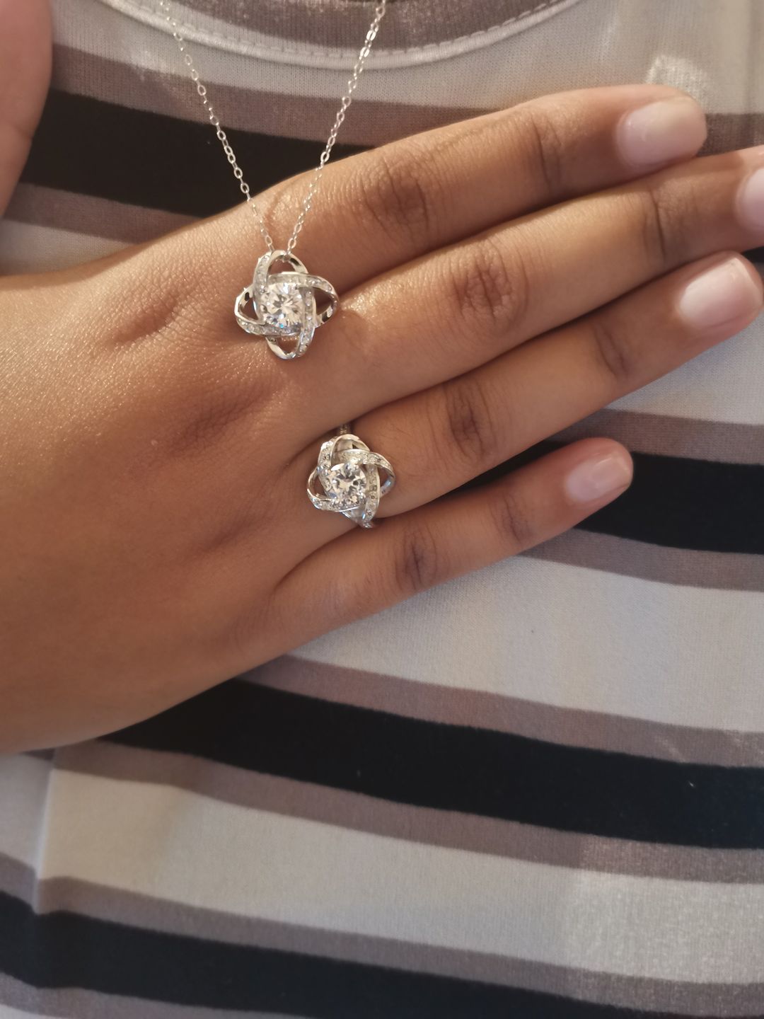 Customer photo review of Daughter | I Held You First | Love Knot Ring