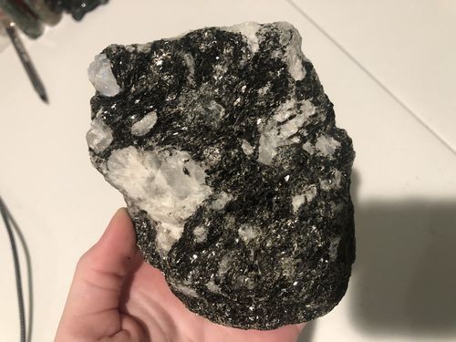 Customer photo review of Sparkling Raw Black Tourmaline with Quartz Specimen