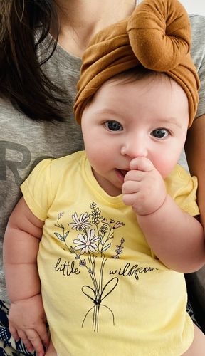 Customer photo review of Top Knot Turban in camel