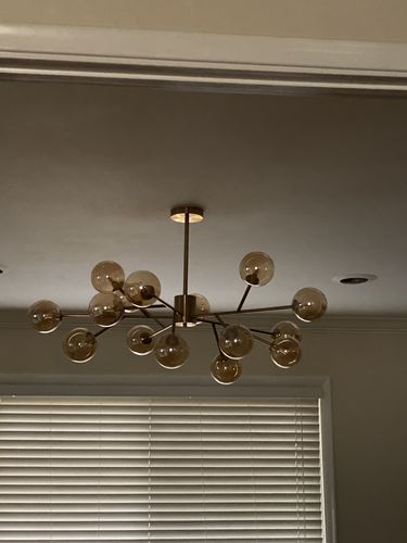 Customer photo review of Modern 15-Light Glass Sputnik Sphere Chandelier
