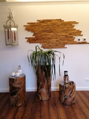 Customer photo review of Teak Holz Säule XILON rund