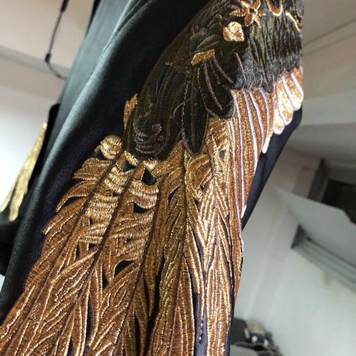 Customer photo review of Golden Angel Wings Bomber Jacket