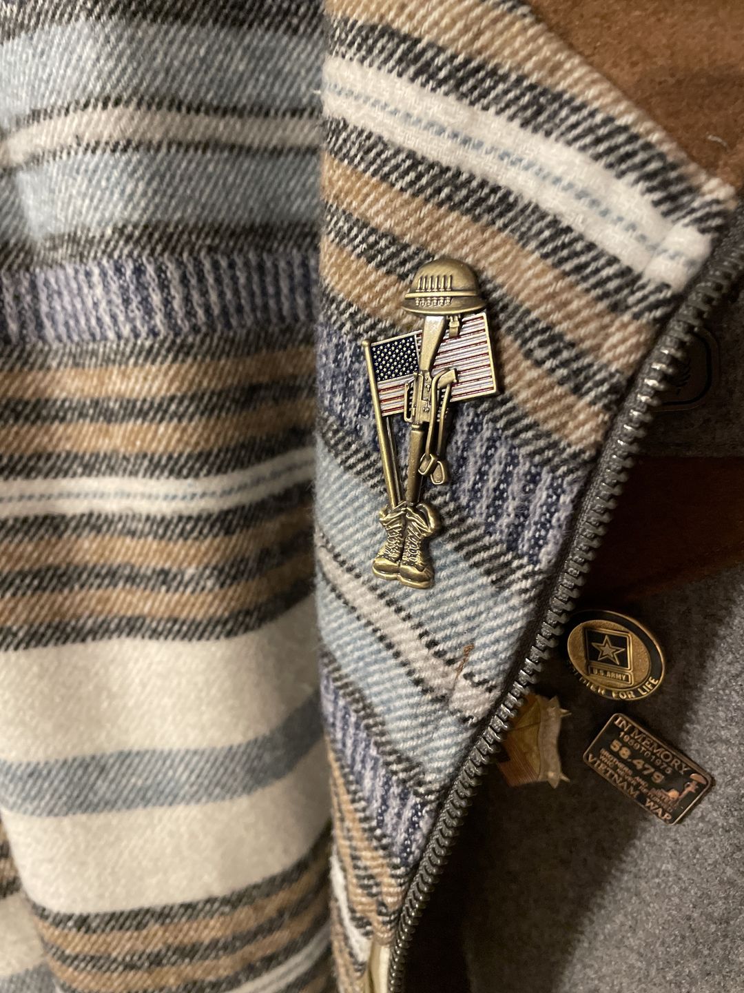 Customer photo review of Fallen Soldier USA Memorial Pin