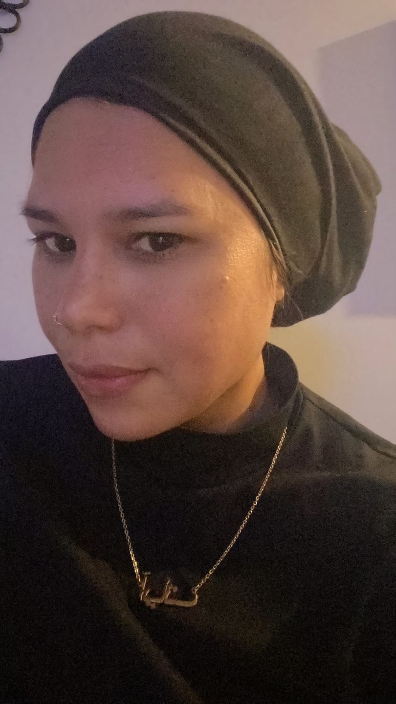 Customer photo review of Silk Hijab Cap - Black