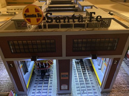 Customer photo review of Blair Line 2511 Laser-Cut Wood Billboard Kits - Large for HO, S & O -- Santa Fe - Round Herald & Name (2 Kits) 6 x 2" 15 x 5cm, A Scale