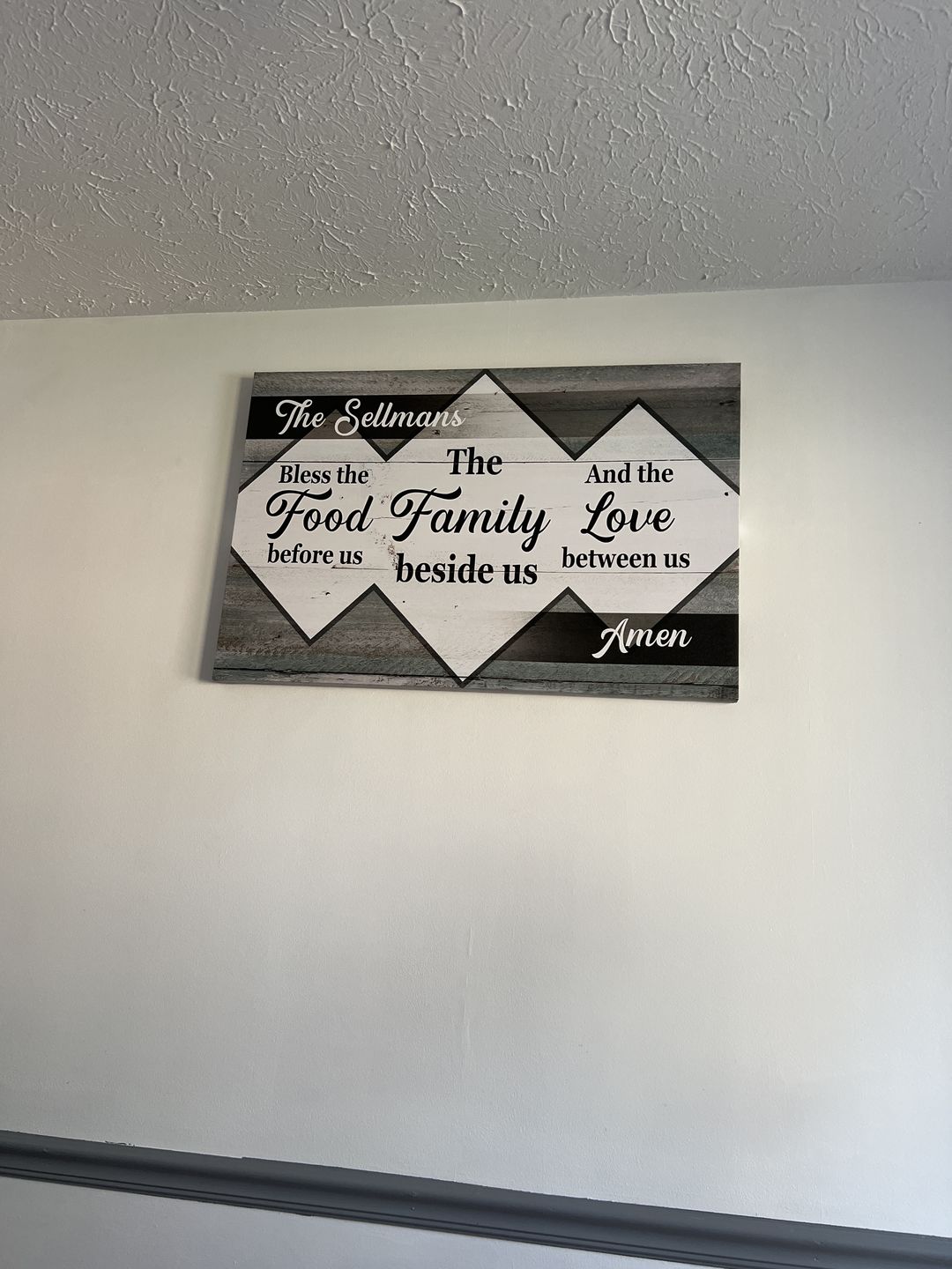 Customer photo review of Personalized "Bless The Food Family Love" Premium Canvas