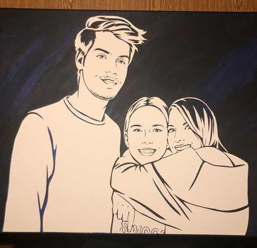 Customer photo review of Porträt auf Leinwand zum Selbermalen
