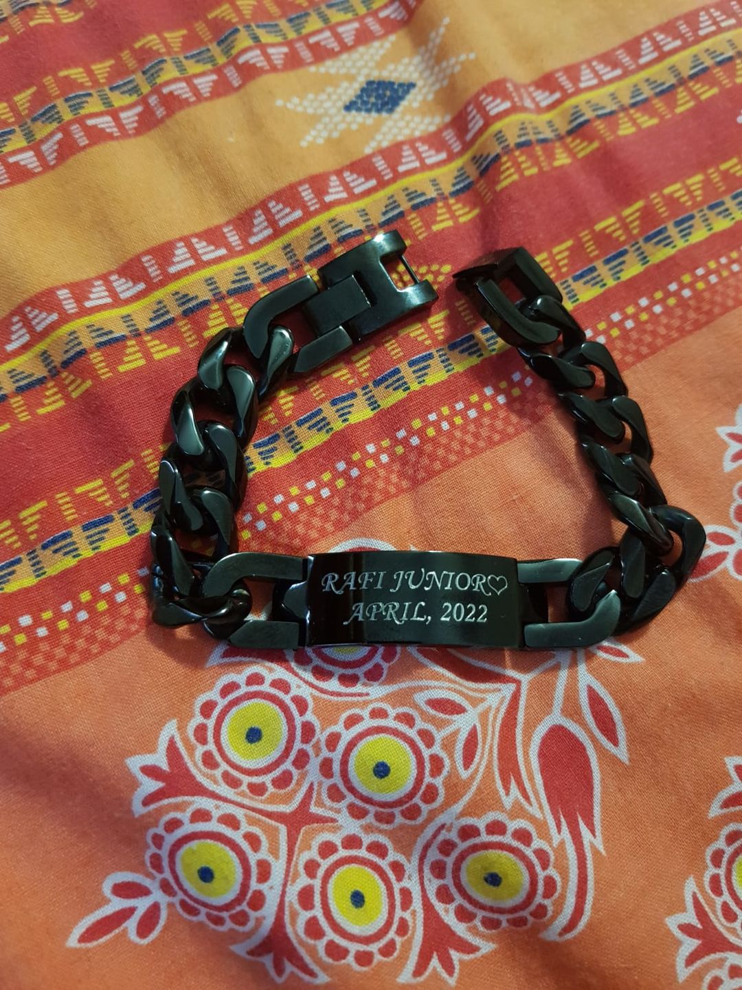 Customer photo review of 14mm Cuban Link Engravable ID Bracelet