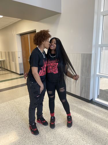 Customer photo review of Match Jordan 4 Red Thunder T-shirt - DopeSkill L.O.V.E Graphic Urban Hiphop Streetwear Shirt