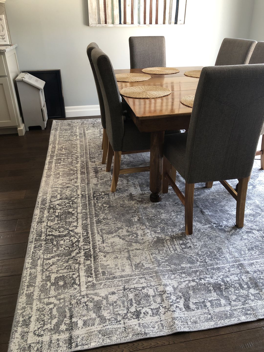 Customer photo review of Distressed Vintage Chilaz Grey Rug