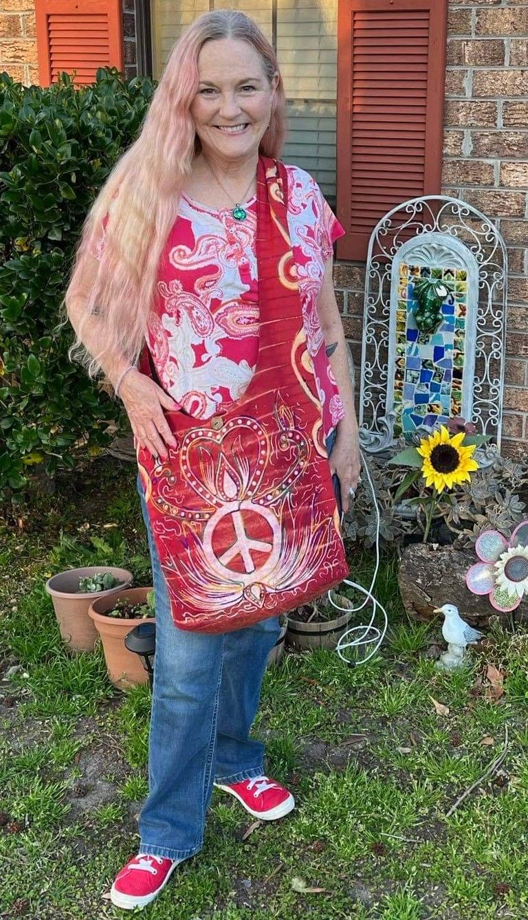 Customer photo review of Perpetual Peace Tie Dye Shoulder Bag