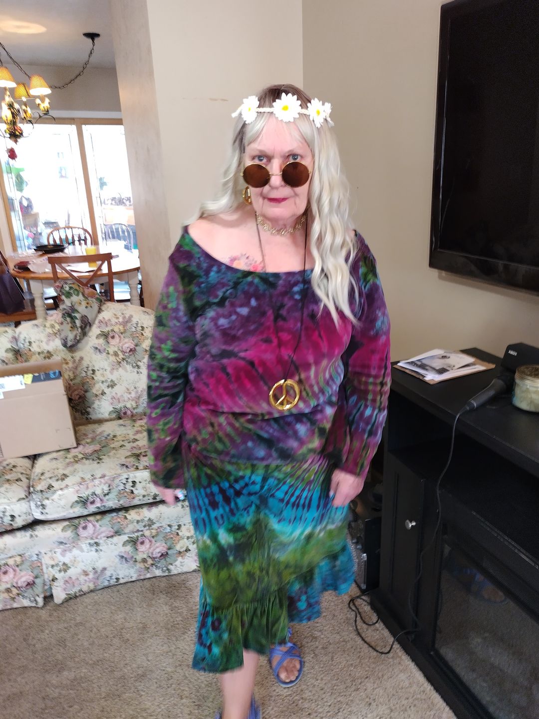 Customer photo review of Janis Vibes Velvet Tie Dye Blouse