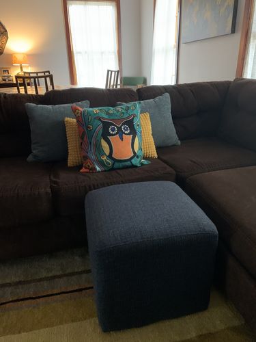 Customer photo review of Diana Square Stool Accent Ottoman