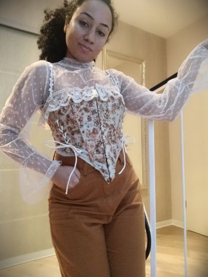 Customer photo review of Van Gogh sunflowers inspired corset