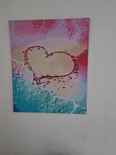 Customer photo review of 5D Diamond Painting Herz im Sand abstrakt