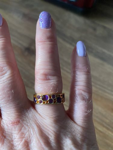 Customer photo review of Amethyst Lattice Band Ring