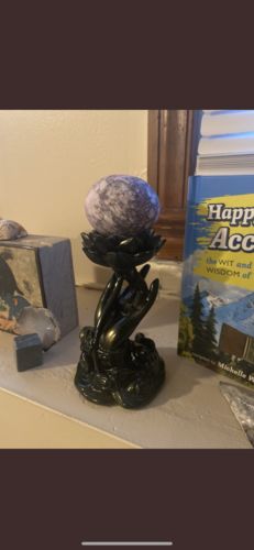 Customer photo review of Lotus Flower Hand Sphere Stand