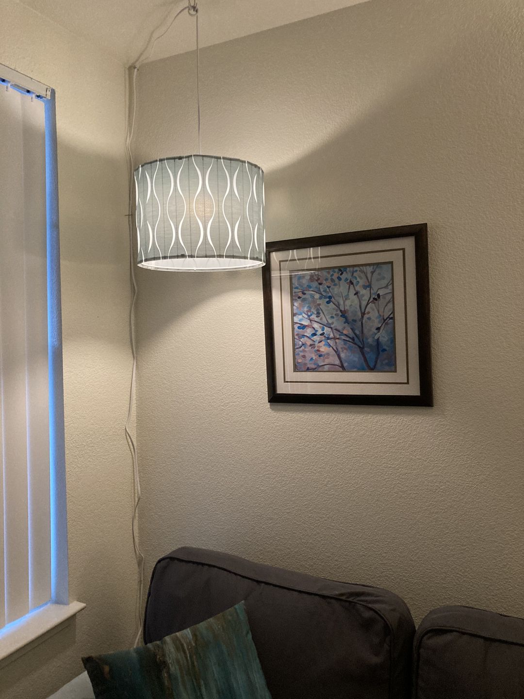 Customer photo review of Single Socket White Pendant Light Lamp Cord for Lanterns & Light Bulbs, E26, 15FT, UL Listed, Switch - Electrical Swag Light Kit