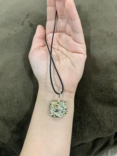 Customer photo review of Dalmatian Jasper Spiral Pendant